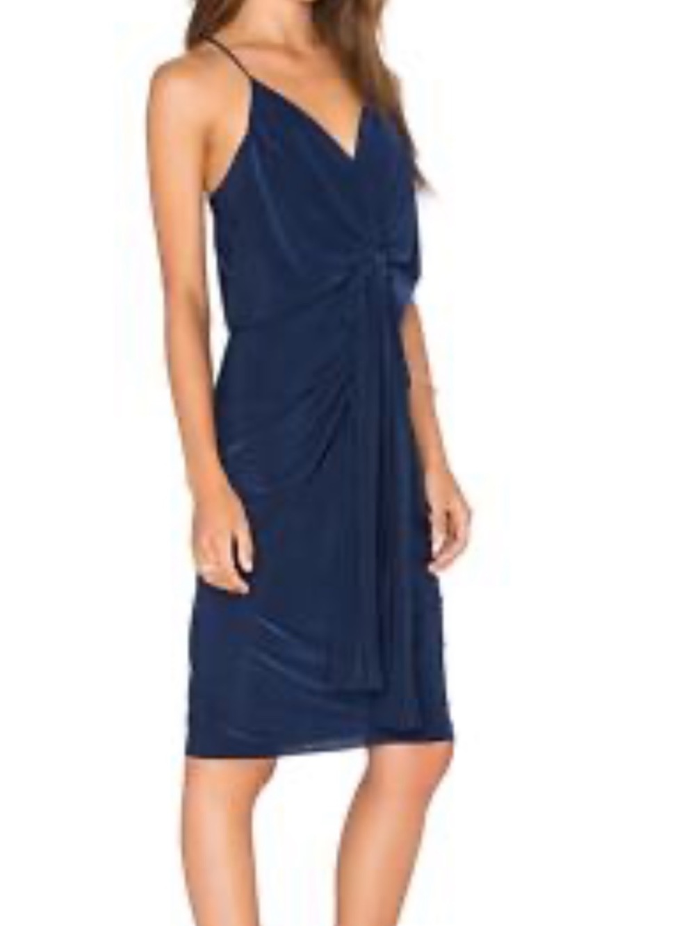 Misa Los Angeles Domino Twist-Front Spaghetti Strap Dress